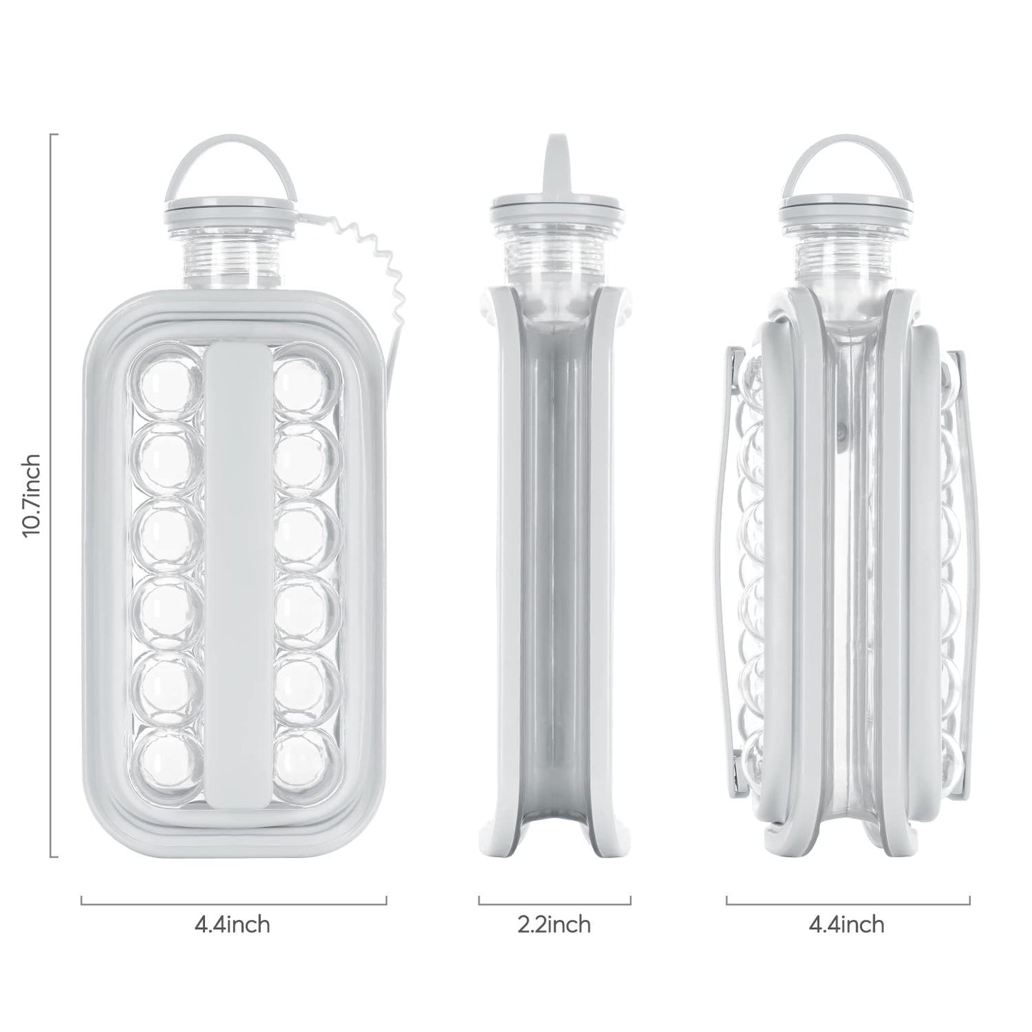 Grid foldable curling two-in-one ice hockey kettle ice cube mold for home travel and travel silicone ice tray